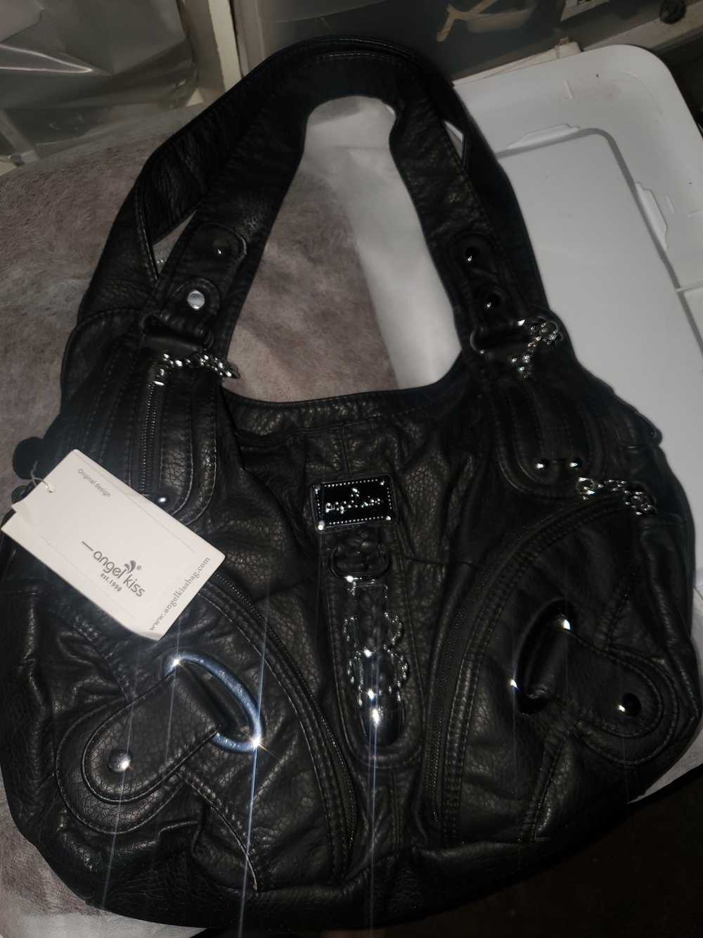Angel Kiss Black Shoulder Bag